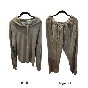 GAP CashSoft Lounge Set 2PC – Hooded Sweater XL Tall + Pants L Tall – Olive/Khak